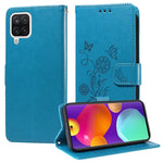Custodia per telefono in pelle con fiori di farfalla in rilievo, For Galaxy A12 4G / 5G, For Galaxy A13 4G / 5G, For Galaxy A53 5G, For Galaxy A73 5G