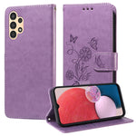 Custodia per telefono in pelle con fiori di farfalla in rilievo, For Galaxy A12 4G / 5G, For Galaxy A13 4G / 5G, For Galaxy A53 5G, For Galaxy A73 5G