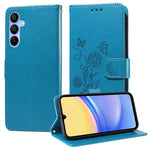 Custodia per telefono in pelle con fiori di farfalla in rilievo, For Galaxy A06 4G / 5G, For Galaxy A36 5G / A56 5G, For Galaxy A06, For Galaxy A15 4G / 5G