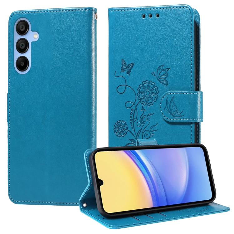 Custodia per telefono in pelle con fiori di farfalla in rilievo, For Galaxy A06 4G / 5G, For Galaxy A36 5G / A56 5G, For Galaxy A06, For Galaxy A15 4G / 5G