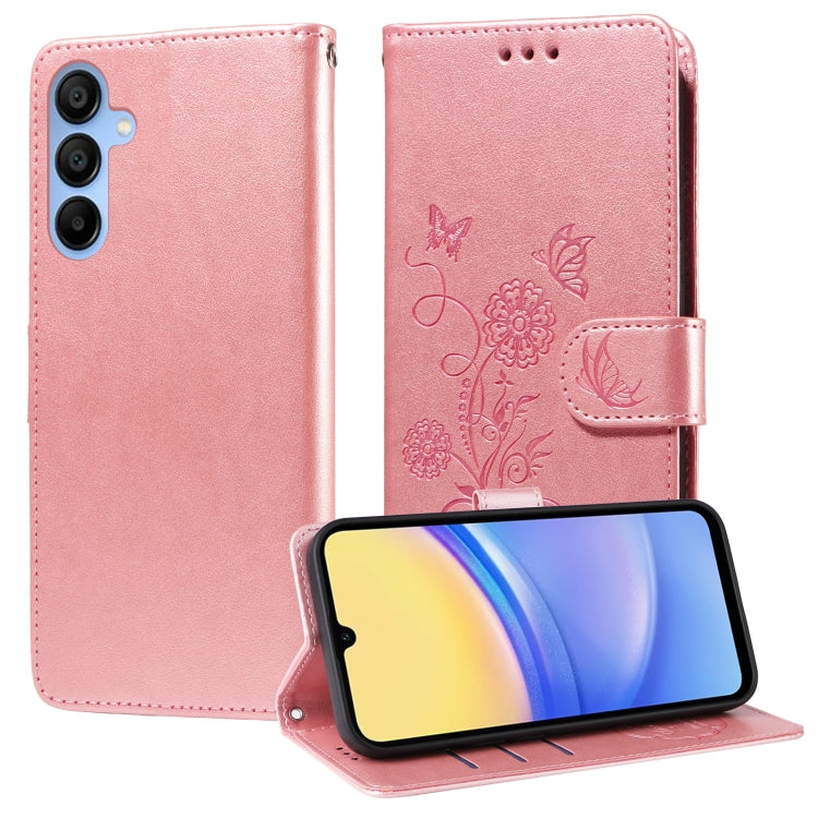 Custodia per telefono in pelle con fiori di farfalla in rilievo, For Galaxy A06 4G / 5G, For Galaxy A36 5G / A56 5G, For Galaxy A06, For Galaxy A15 4G / 5G
