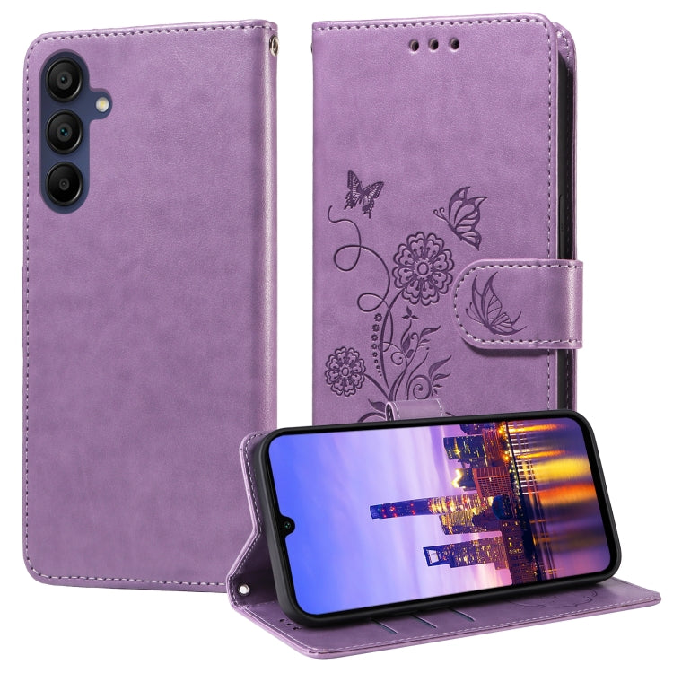 Custodia per telefono in pelle con fiori di farfalla in rilievo, For Galaxy A57 5G, For Galaxy A37 5G, For Galaxy A27 5G, For Galaxy A17 / A26 / A16 5G