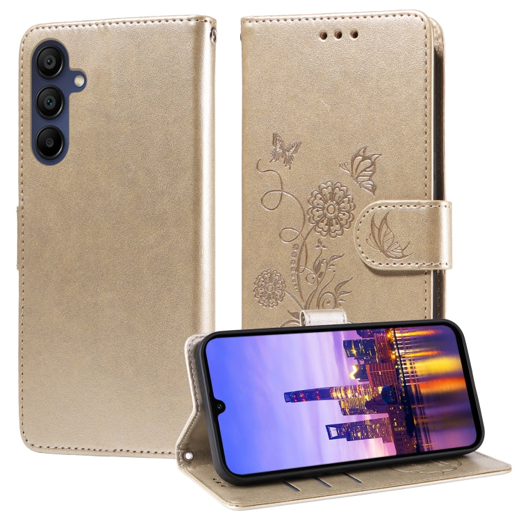 Custodia per telefono in pelle con fiori di farfalla in rilievo, For Galaxy A57 5G, For Galaxy A37 5G, For Galaxy A27 5G, For Galaxy A17 / A26 / A16 5G