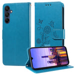 Custodia per telefono in pelle con fiori di farfalla in rilievo, For Galaxy A57 5G, For Galaxy A37 5G, For Galaxy A27 5G, For Galaxy A17 / A26 / A16 5G