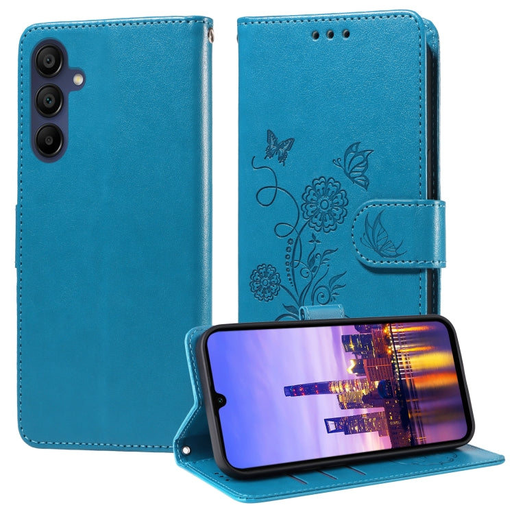 Custodia per telefono in pelle con fiori di farfalla in rilievo, For Galaxy A57 5G, For Galaxy A37 5G, For Galaxy A27 5G, For Galaxy A17 / A26 / A16 5G