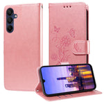 Custodia per telefono in pelle con fiori di farfalla in rilievo, For Galaxy A57 5G, For Galaxy A37 5G, For Galaxy A27 5G, For Galaxy A17 / A26 / A16 5G