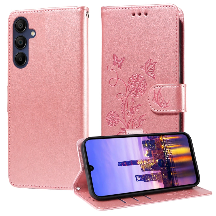 Custodia per telefono in pelle con fiori di farfalla in rilievo, For Galaxy A57 5G, For Galaxy A37 5G, For Galaxy A27 5G, For Galaxy A17 / A26 / A16 5G