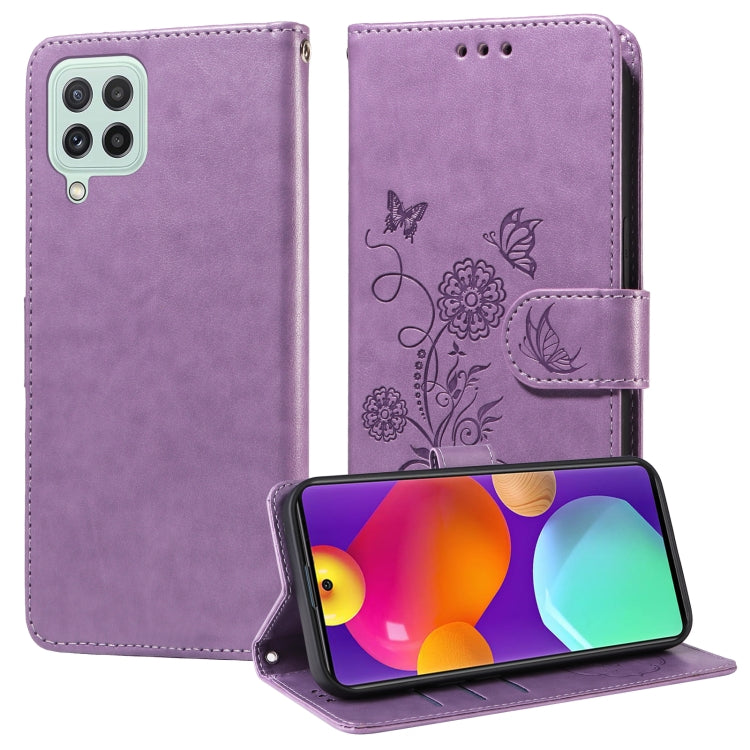 Custodia per telefono in pelle con fiori di farfalla in rilievo, For Galaxy A33 5G, For Galaxy A03 166mm EU, For Galaxy A03 164mm Global, For Galaxy A22 4G EU