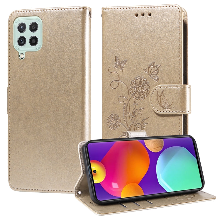 Custodia per telefono in pelle con fiori di farfalla in rilievo, For Galaxy A33 5G, For Galaxy A03 166mm EU, For Galaxy A03 164mm Global, For Galaxy A22 4G EU