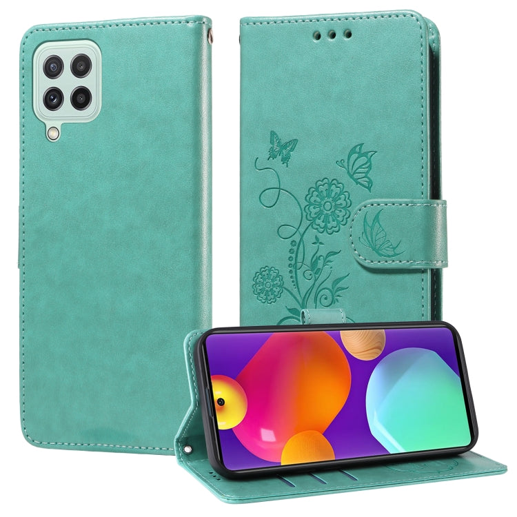 Custodia per telefono in pelle con fiori di farfalla in rilievo, For Galaxy A33 5G, For Galaxy A03 166mm EU, For Galaxy A03 164mm Global, For Galaxy A22 4G EU