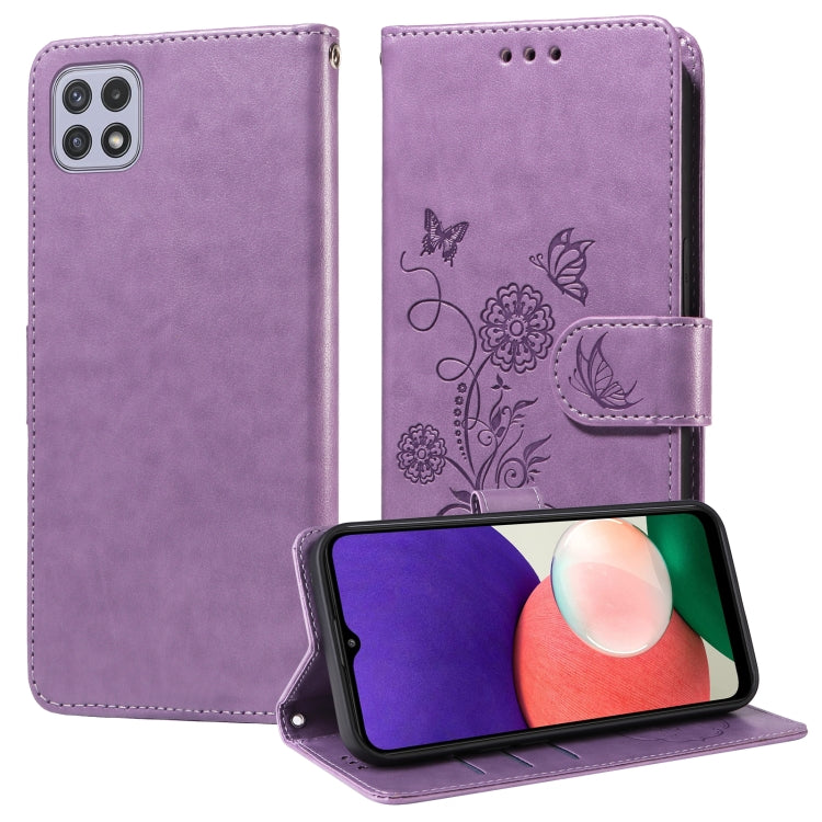 Custodia per telefono in pelle con fiori di farfalla in rilievo, For Galaxy A03s 166mm EU, For Galaxy A02s 166mm US, For Galaxy A22 5G, For Galaxy A32 4G