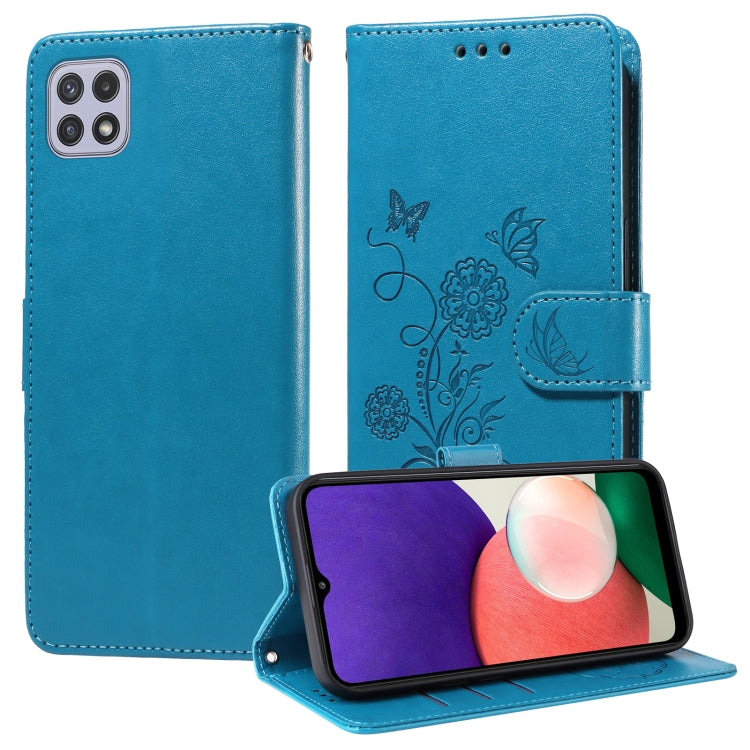 Custodia per telefono in pelle con fiori di farfalla in rilievo, For Galaxy A03s 166mm EU, For Galaxy A02s 166mm US, For Galaxy A22 5G, For Galaxy A32 4G