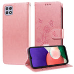 Custodia per telefono in pelle con fiori di farfalla in rilievo, For Galaxy A03s 166mm EU, For Galaxy A02s 166mm US, For Galaxy A22 5G, For Galaxy A32 4G