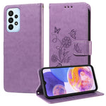 Custodia per telefono in pelle con fiori di farfalla in rilievo, For Galaxy A25 5G Global, For Galaxy A25 5G Japan Version / A25e, For Galaxy A23 4G / 5G, For Galaxy A04e 4G / F04