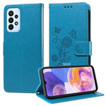 Custodia per telefono in pelle con fiori di farfalla in rilievo, For Galaxy A25 5G Global, For Galaxy A25 5G Japan Version / A25e, For Galaxy A23 4G / 5G, For Galaxy A04e 4G / F04