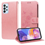 Custodia per telefono in pelle con fiori di farfalla in rilievo, For Galaxy A25 5G Global, For Galaxy A25 5G Japan Version / A25e, For Galaxy A23 4G / 5G, For Galaxy A04e 4G / F04
