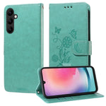 Custodia per telefono in pelle con fiori di farfalla in rilievo, For Galaxy A14 4G / 5G, For Galaxy A24 5G, For Galaxy A34 5G, For Galaxy A54 5G
