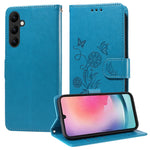 Custodia per telefono in pelle con fiori di farfalla in rilievo, For Galaxy A14 4G / 5G, For Galaxy A24 5G, For Galaxy A34 5G, For Galaxy A54 5G