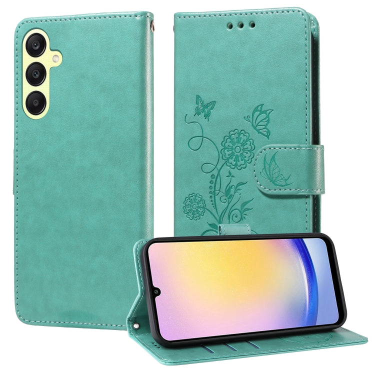 Custodia per telefono in pelle con fiori di farfalla in rilievo, For Galaxy A25 5G Global, For Galaxy A25 5G Japan Version / A25e, For Galaxy A23 4G / 5G, For Galaxy A04e 4G / F04