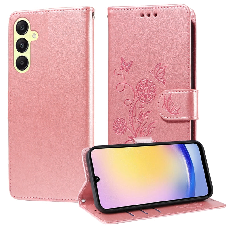 Custodia per telefono in pelle con fiori di farfalla in rilievo, For Galaxy A25 5G Global, For Galaxy A25 5G Japan Version / A25e, For Galaxy A23 4G / 5G, For Galaxy A04e 4G / F04