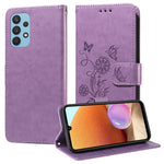 Custodia per telefono in pelle con fiori di farfalla in rilievo, For Galaxy A03s 166mm EU, For Galaxy A02s 166mm US, For Galaxy A22 5G, For Galaxy A32 4G