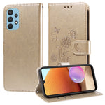 Custodia per telefono in pelle con fiori di farfalla in rilievo, For Galaxy A03s 166mm EU, For Galaxy A02s 166mm US, For Galaxy A22 5G, For Galaxy A32 4G