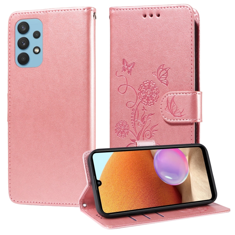 Custodia per telefono in pelle con fiori di farfalla in rilievo, For Galaxy A03s 166mm EU, For Galaxy A02s 166mm US, For Galaxy A22 5G, For Galaxy A32 4G