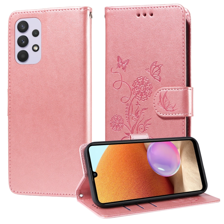 Custodia per telefono in pelle con fiori di farfalla in rilievo, For Galaxy A52 4G / 5G, For Galaxy A32 5G, For Galaxy A71 4G, For Galaxy A51 4G