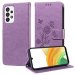 Custodia per telefono in pelle con fiori di farfalla in rilievo, For Galaxy A33 5G, For Galaxy A03 166mm EU, For Galaxy A03 164mm Global, For Galaxy A22 4G EU