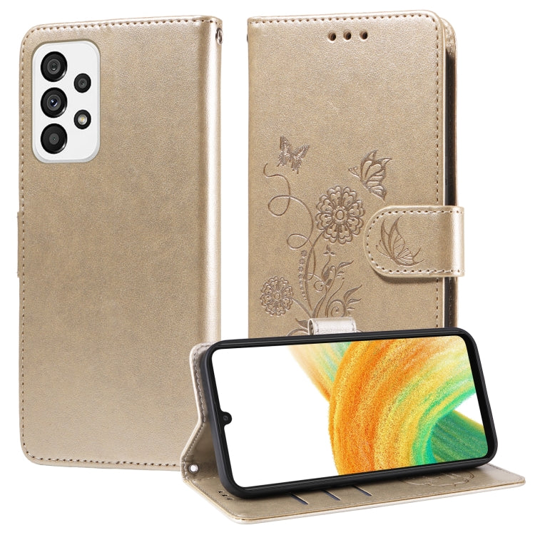 Custodia per telefono in pelle con fiori di farfalla in rilievo, For Galaxy A33 5G, For Galaxy A03 166mm EU, For Galaxy A03 164mm Global, For Galaxy A22 4G EU