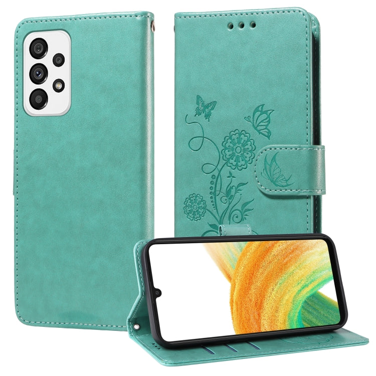 Custodia per telefono in pelle con fiori di farfalla in rilievo, For Galaxy A33 5G, For Galaxy A03 166mm EU, For Galaxy A03 164mm Global, For Galaxy A22 4G EU