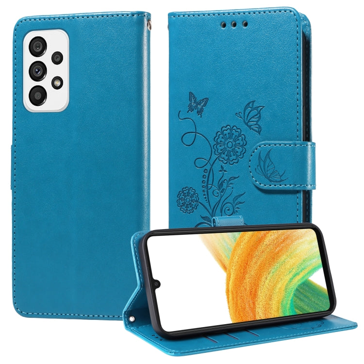 Custodia per telefono in pelle con fiori di farfalla in rilievo, For Galaxy A33 5G, For Galaxy A03 166mm EU, For Galaxy A03 164mm Global, For Galaxy A22 4G EU