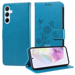Custodia per telefono in pelle con fiori di farfalla in rilievo, For Galaxy A55 5G, For Galaxy A35 5G, For Galaxy A05, For Galaxy A05s