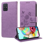 Custodia per telefono in pelle con fiori di farfalla in rilievo, For Galaxy A52 4G / 5G, For Galaxy A32 5G, For Galaxy A71 4G, For Galaxy A51 4G