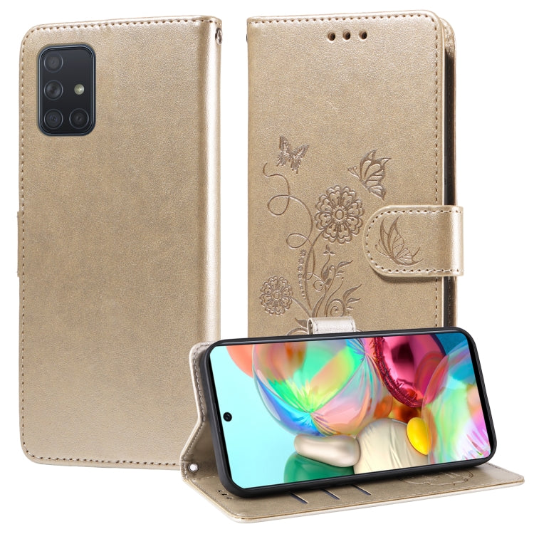 Custodia per telefono in pelle con fiori di farfalla in rilievo, For Galaxy A52 4G / 5G, For Galaxy A32 5G, For Galaxy A71 4G, For Galaxy A51 4G