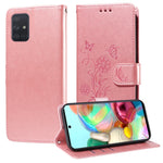 Custodia per telefono in pelle con fiori di farfalla in rilievo, For Galaxy A52 4G / 5G, For Galaxy A32 5G, For Galaxy A71 4G, For Galaxy A51 4G