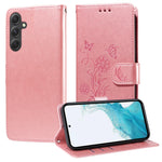 Custodia per telefono in pelle con fiori di farfalla in rilievo, For Galaxy A14 4G / 5G, For Galaxy A24 5G, For Galaxy A34 5G, For Galaxy A54 5G