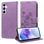 Custodia per telefono in pelle con fiori di farfalla in rilievo, For Galaxy A55 5G, For Galaxy A35 5G, For Galaxy A05, For Galaxy A05s