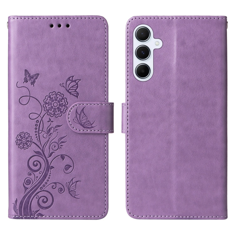 Custodia per telefono in pelle con fiori di farfalla in rilievo, For Galaxy A55 5G, For Galaxy A35 5G, For Galaxy A05, For Galaxy A05s
