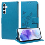 Custodia per telefono in pelle con fiori di farfalla in rilievo, For Galaxy A55 5G, For Galaxy A35 5G, For Galaxy A05, For Galaxy A05s