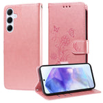 Custodia per telefono in pelle con fiori di farfalla in rilievo, For Galaxy A55 5G, For Galaxy A35 5G, For Galaxy A05, For Galaxy A05s