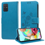 Custodia per telefono in pelle con fiori di farfalla in rilievo, For Galaxy A52 4G / 5G, For Galaxy A32 5G, For Galaxy A71 4G, For Galaxy A51 4G