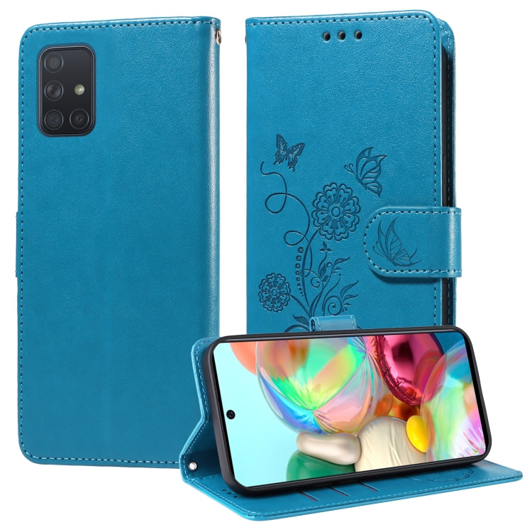 Custodia per telefono in pelle con fiori di farfalla in rilievo, For Galaxy A52 4G / 5G, For Galaxy A32 5G, For Galaxy A71 4G, For Galaxy A51 4G