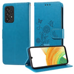 Custodia per telefono in pelle con fiori di farfalla in rilievo, For Galaxy A12 4G / 5G, For Galaxy A13 4G / 5G, For Galaxy A53 5G, For Galaxy A73 5G