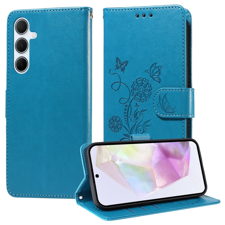 Custodia per telefono in pelle con fiori di farfalla in rilievo, For Galaxy A06 4G / 5G, For Galaxy A36 5G / A56 5G, For Galaxy A06, For Galaxy A15 4G / 5G