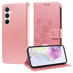Custodia per telefono in pelle con fiori di farfalla in rilievo, For Galaxy A06 4G / 5G, For Galaxy A36 5G / A56 5G, For Galaxy A06, For Galaxy A15 4G / 5G