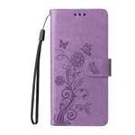 Custodia per telefono in pelle con fiori di farfalla in rilievo, For Galaxy A06 4G / 5G, For Galaxy A36 5G / A56 5G, For Galaxy A06, For Galaxy A15 4G / 5G