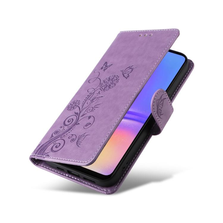 Custodia per telefono in pelle con fiori di farfalla in rilievo, For Galaxy A06 4G / 5G, For Galaxy A36 5G / A56 5G, For Galaxy A06, For Galaxy A15 4G / 5G