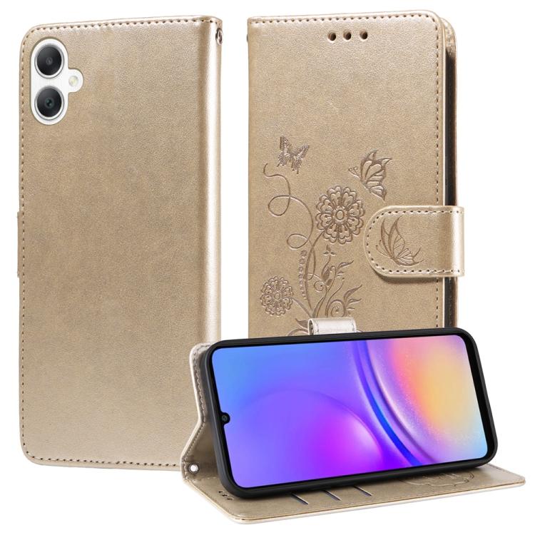 Custodia per telefono in pelle con fiori di farfalla in rilievo, For Galaxy A06 4G / 5G, For Galaxy A36 5G / A56 5G, For Galaxy A06, For Galaxy A15 4G / 5G