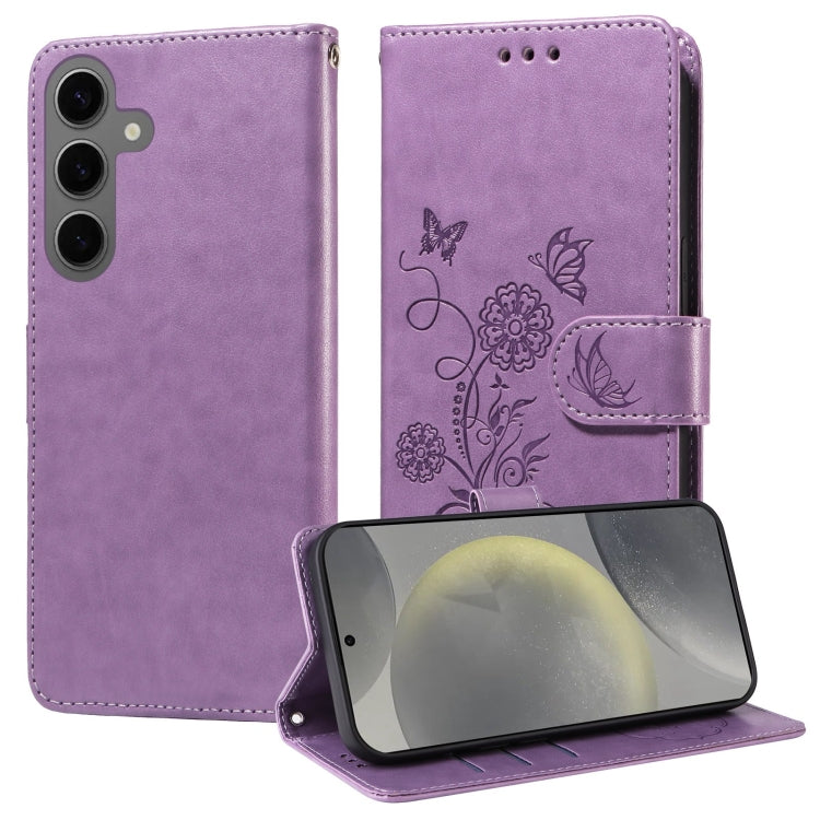 Custodia per telefono in pelle con fiori di farfalla in rilievo, For Galaxy S24 5G, For Galaxy S23 FE 5G, For Galaxy S23 Ultra 5G, For Galaxy S23+ 5G